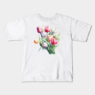 Tulip flowers bouquet Kids T-Shirt